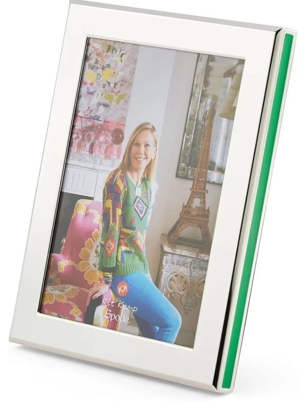 Spode Kit Kemp 5x7 Photo Frame | Cabana Design Silverplate with Velvet Backing